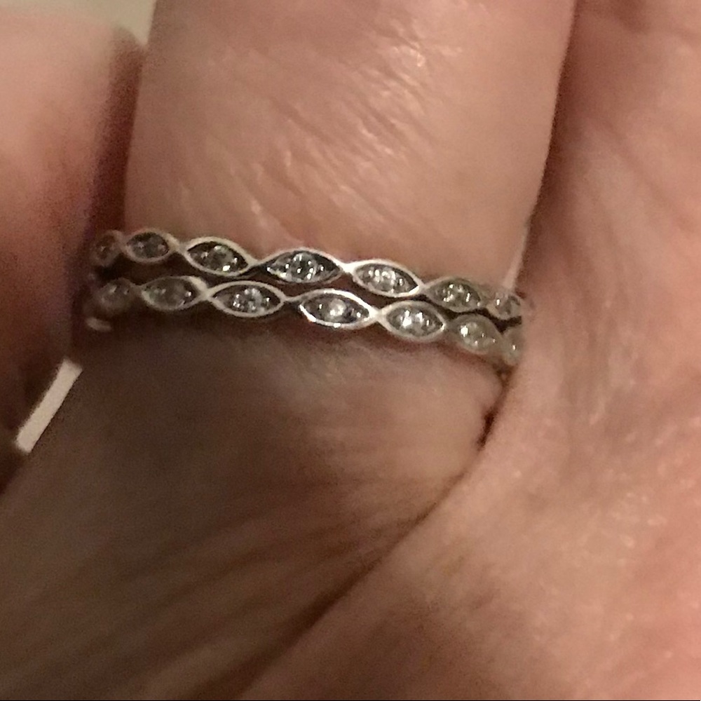 Sterling Silver CZ Wedding Bands (2 of them)